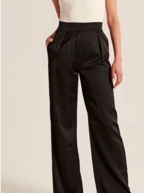 Abercrombie & Fitch Black Satin Trousers